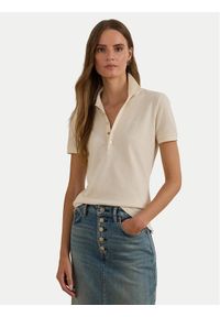 Lauren Ralph Lauren - LAUREN RALPH LAUREN Polo 200679219010 Beżowy Regular Fit. Typ kołnierza: polo. Kolor: beżowy. Materiał: bawełna #1