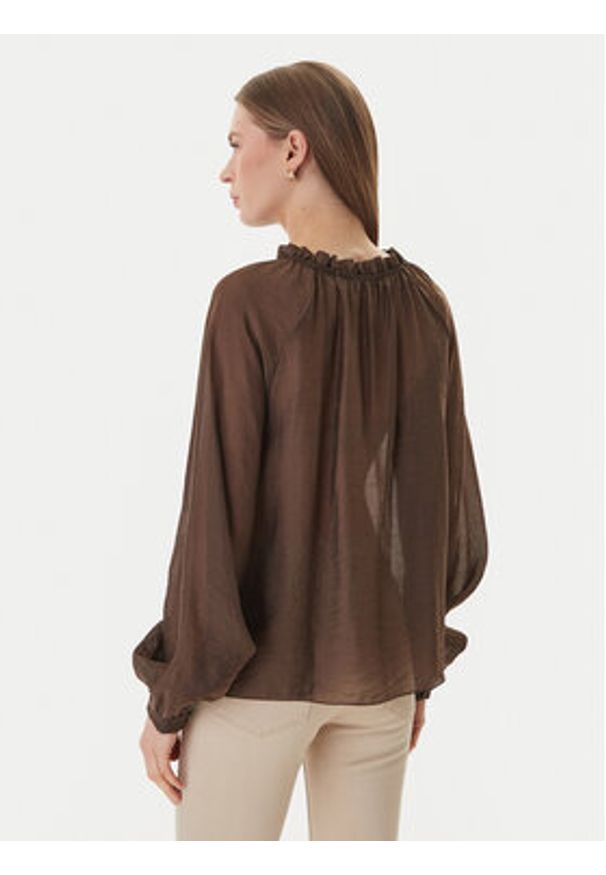 Guess Bluzka W6GH28 W1844 Brązowy Regular Fit. Kolor: brązowy. Materiał: lyocell