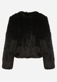 Born2be - Czarna Futerkowa Kurtka o Prostym Kroju z Kieszeniami Awilise. Okazja: na studniówkę. Kolor: czarny. Materiał: skóra. Długość: krótkie. Styl: wizytowy, klasyczny #6