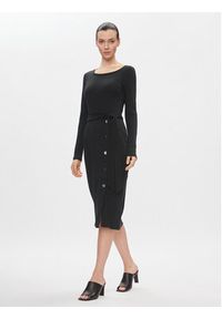 Lauren Ralph Lauren Sukienka dzianinowa 250889290004 Czarny Slim Fit. Kolor: czarny. Materiał: bawełna #5
