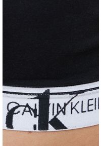 Calvin Klein Underwear biustonosz kolor czarny wzorzysty. Kolor: czarny. Materiał: materiał. Rodzaj stanika: odpinane ramiączka