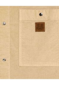 Kenzo - KENZO - Beżowa bawełniana koszula. Kolor: beżowy. Materiał: bawełna. Długość rękawa: długi rękaw. Długość: długie. Wzór: aplikacja. Styl: klasyczny #5