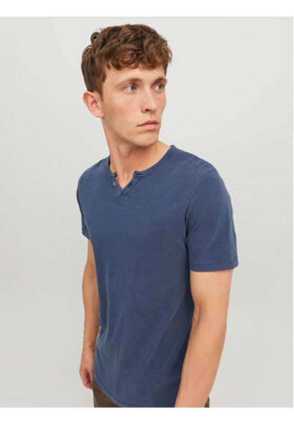 Jack & Jones - Jack&Jones T-Shirt Split 12164972 Granatowy Standard Fit. Kolor: niebieski. Materiał: bawełna