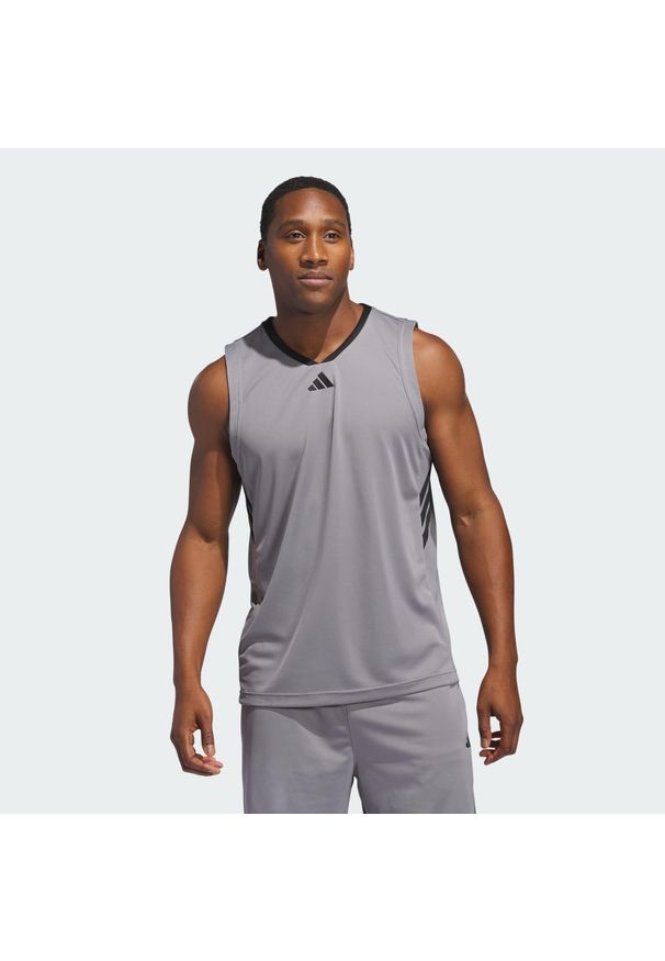 Adidas - Koszulka adidas Basketball Legends Tank. Kolor: szary, wielokolorowy, czarny. Materiał: materiał. Długość rękawa: bez rękawów. Sport: koszykówka