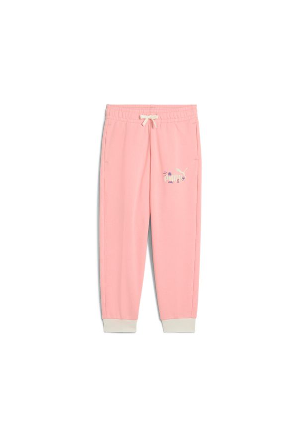 Spodnie dresowe dla dzieci Puma Sandy Adventures. Kolor: różowy. Materiał: dresówka