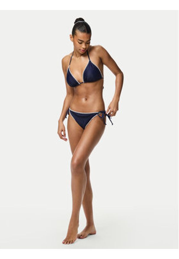 Pieces Góra od bikini Luva 17156770 Granatowy. Kolor: niebieski. Materiał: syntetyk