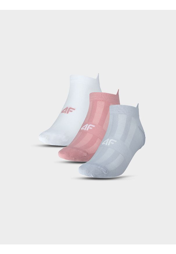 4f - 4F Skarpetki treningowe przed kostkę (3-pack) damskie - białe 39-42. Kolor: wielokolorowy. Materiał: materiał, włókno, elastan, syntetyk. Wzór: jednolity. Sport: kolarstwo, fitness