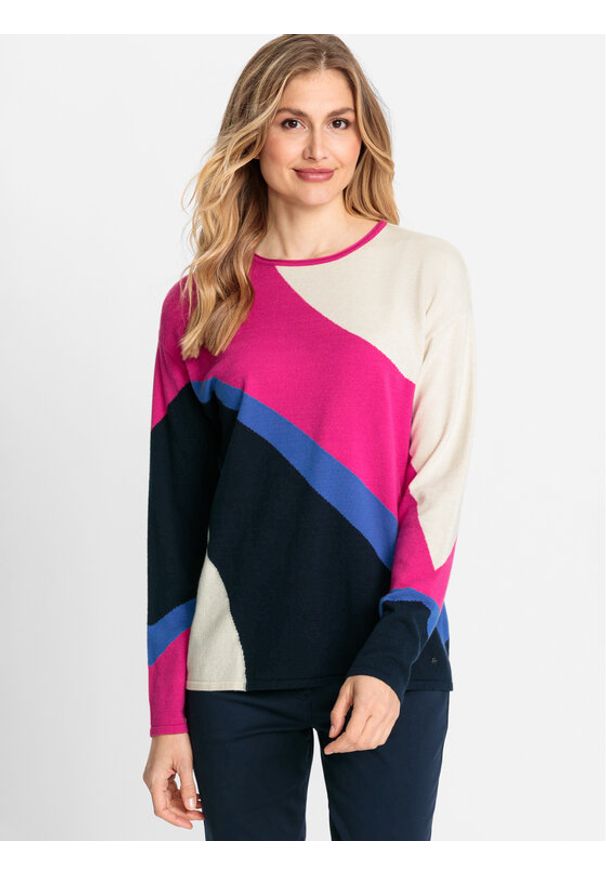 Olsen Sweter 11004143 Kolorowy Regular Fit. Materiał: syntetyk. Wzór: kolorowy