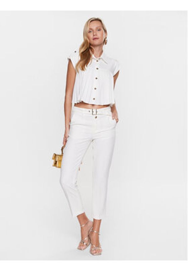 Liu Jo Spodnie materiałowe WA3188 T7896 Écru Slim Fit. Materiał: syntetyk