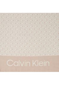 Calvin Klein Szalik Fringes Monogram Scarf 100X200 K60K611118 Beżowy. Kolor: beżowy. Materiał: syntetyk #3