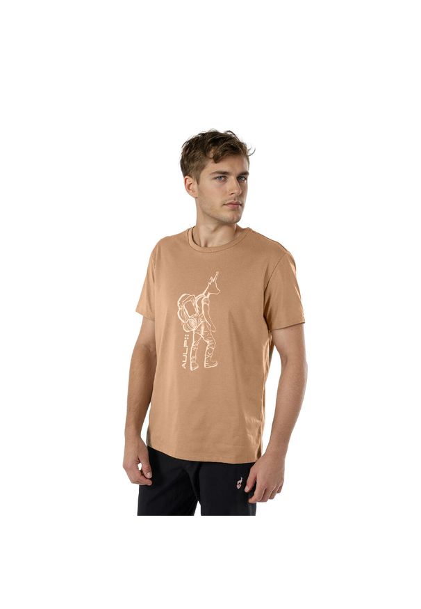 Aulp - Koszulka męska AULP TICCO bawełniana z recyklingu klasyczna komfortowa. Okazja: na co dzień. Typ kołnierza: polo. Kolor: brązowy. Materiał: bawełna. Styl: klasyczny