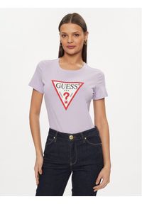 Guess T-Shirt W1YI1B I3Z14 Fioletowy Slim Fit. Kolor: fioletowy. Materiał: bawełna #1