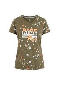 IMPERIAL RIDING - Koszulka damska Imperial Riding Ride On. Kolor: zielony. Sport: jeździectwo #1