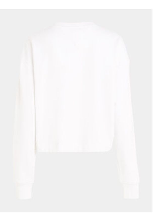 Tommy Jeans Bluza Essential Logo DW0DW16140 Biały Relaxed Fit. Kolor: biały. Materiał: bawełna