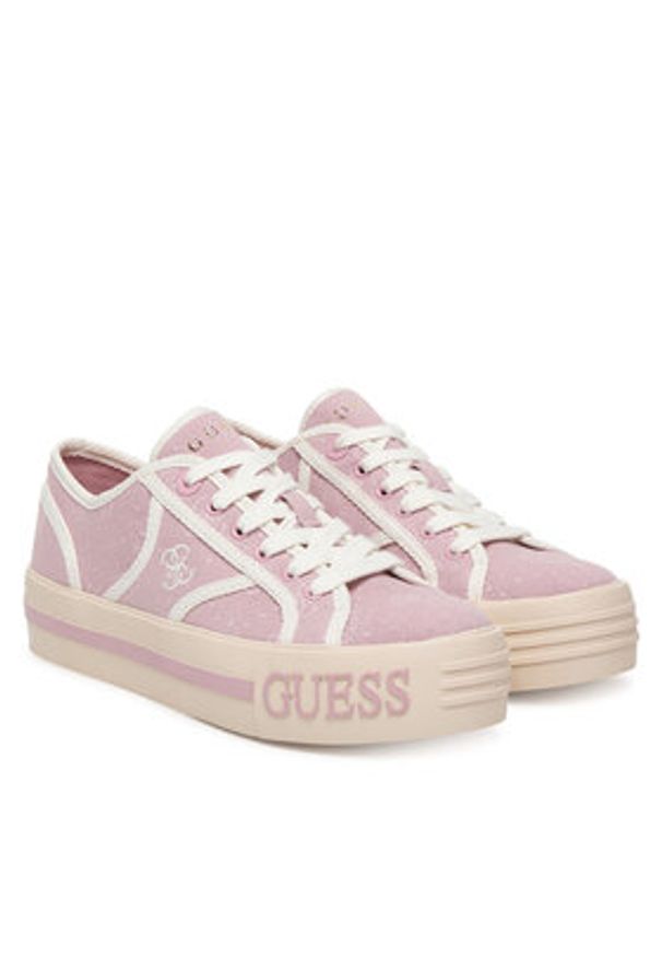 Guess Trampki FLPI2S FAL12 Różowy. Kolor: różowy. Materiał: materiał