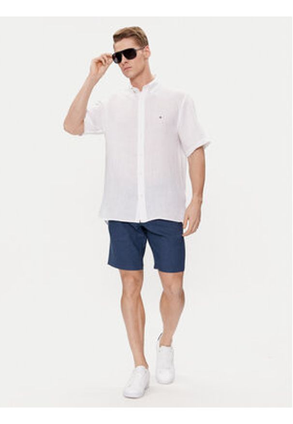 TOMMY HILFIGER - Tommy Hilfiger Koszula MW0MW35207 Biały Regular Fit. Kolor: biały. Materiał: len