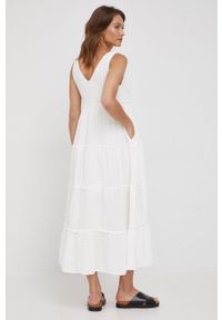 Y.A.S sukienka bawełniana kolor biały maxi rozkloszowana. Kolor: biały. Materiał: bawełna. Długość rękawa: na ramiączkach. Typ sukienki: rozkloszowane. Długość: maxi
