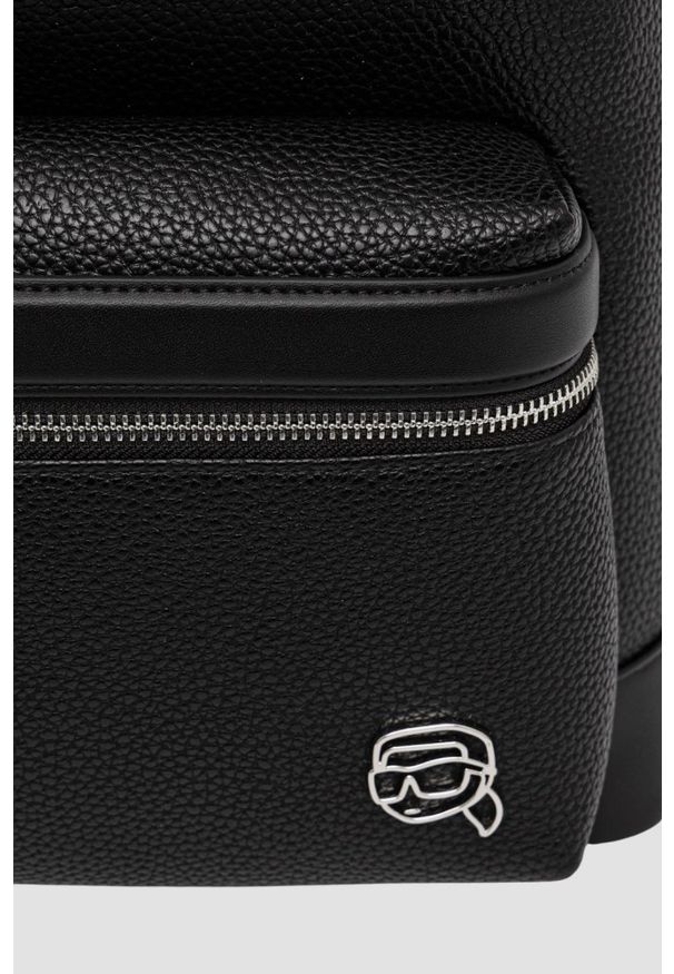 Karl Lagerfeld - KARL LAGERFELD Czarny plecak męski ze skóry ekologicznej Ikon. Kolor: czarny. Materiał: skóra ekologiczna. Styl: elegancki, casual
