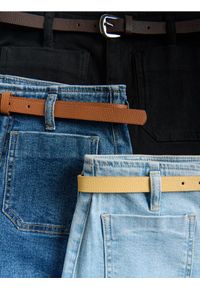 Reserved - Jeansy wide leg z paskiem - niebieski. Kolor: niebieski #1
