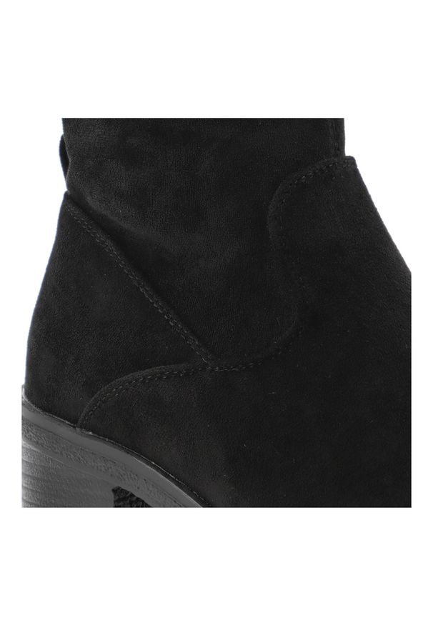 Czarne Botki S.Barski Stylowe Obuwie Damskie. Okazja: na co dzień. Zapięcie: zamek. Kolor: czarny. Szerokość cholewki: normalna. Materiał: materiał. Sezon: zima, jesień. Obcas: na obcasie. Styl: elegancki. Wysokość obcasa: średni