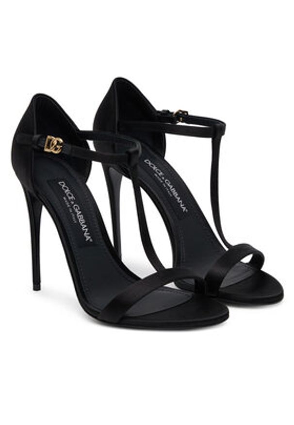 DOLCE & GABBANA - Dolce&Gabbana Sandały CR1766 A7630 Czarny. Kolor: czarny. Materiał: materiał