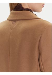 TOMMY HILFIGER - Tommy Hilfiger Płaszcz wełniany WW0WW46547 Beżowy Regular Fit. Kolor: beżowy. Materiał: wełna #3