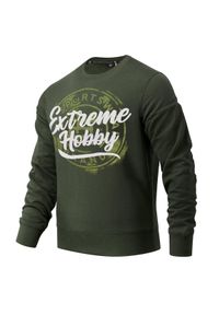 EXTREME HOBBY - Bluza męska Extreme Hobby BADGE. Kolor: zielony. Materiał: bawełna