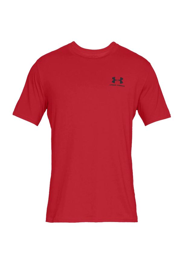 Under Armour - Koszulka fitness męska UNDER ARMOUR Sportstyle z krótkim rękawem. Kolor: czerwony. Długość rękawa: krótki rękaw. Długość: krótkie. Sport: fitness