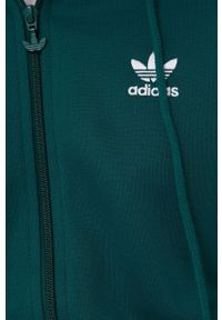 adidas Originals bluza Adicolor męska kolor zielony z kapturem z aplikacją. Okazja: na co dzień. Typ kołnierza: kaptur. Kolor: zielony. Materiał: dzianina, materiał. Wzór: aplikacja. Styl: casual