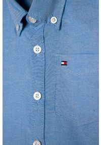 TOMMY HILFIGER - Tommy Hilfiger - Koszula dziecięca 104-176 cm. Okazja: na co dzień. Kolor: niebieski. Materiał: tkanina, bawełna, elastan. Długość: długie. Wzór: gładki. Styl: casual #2