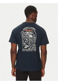 Element T-Shirt ELYZT00520 Granatowy Regular Fit. Kolor: niebieski. Materiał: bawełna