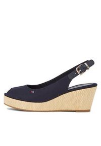 TOMMY HILFIGER - Tommy Hilfiger Espadryle Iconic Elba Sling Back Wedge FW0FW04788 Granatowy. Kolor: niebieski. Materiał: materiał #4