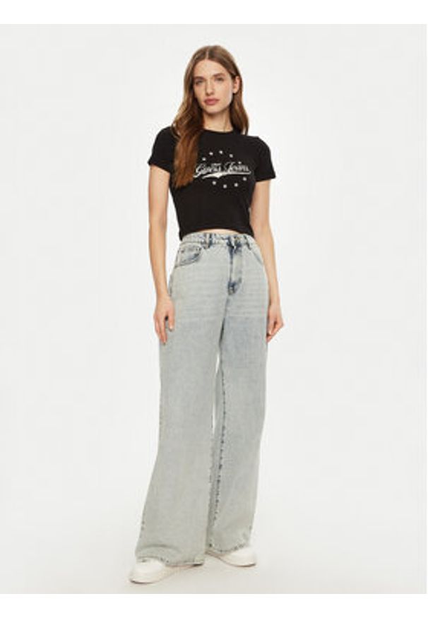 Guess Jeans T-Shirt W5RI59 J1314 Czarny Regular Fit. Kolor: czarny. Materiał: bawełna