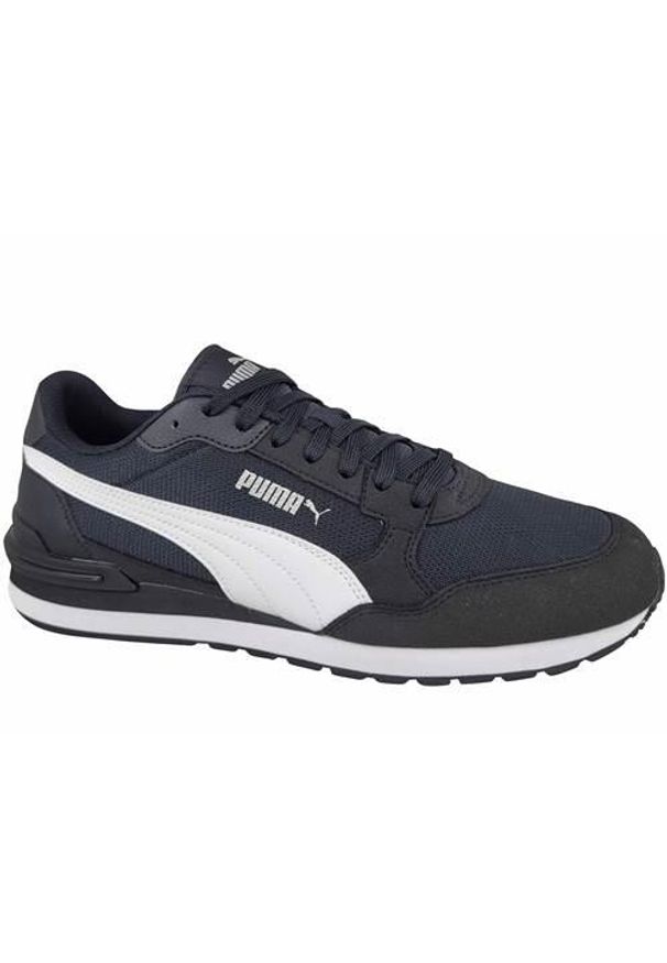 Buty do chodzenia męskie Puma St Runner V4 Mesh. Zapięcie: sznurówki. Kolor: wielokolorowy, niebieski, czarny. Materiał: guma, materiał, tkanina, syntetyk. Szerokość cholewki: normalna. Sport: turystyka piesza