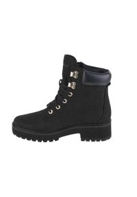 Buty do chodzenia damskie Timberland Carnaby Cool 6 IN. Wysokość cholewki: za kostkę. Zapięcie: sznurówki. Kolor: czarny. Materiał: materiał, skóra. Szerokość cholewki: normalna. Sport: turystyka piesza