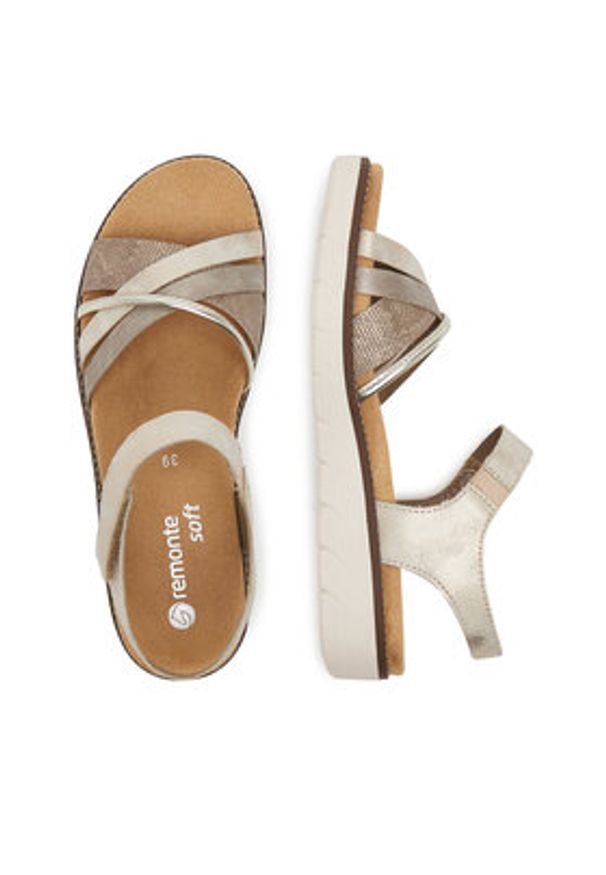 Remonte Sandały D2058-90 Srebrny. Kolor: srebrny. Materiał: syntetyk