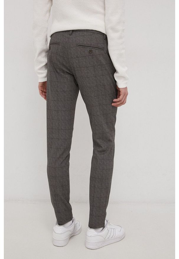 Only & Sons Spodnie męskie kolor brązowy proste. Okazja: na co dzień. Kolor: brązowy. Materiał: dzianina. Styl: casual