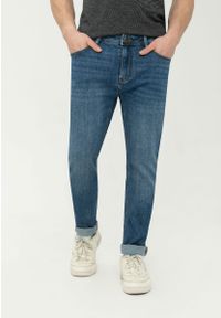 Volcano - Niebieskie jeansy męskie, Slim Fit, D-DEXTER 38. Kolor: niebieski. Sezon: lato. Styl: klasyczny #1