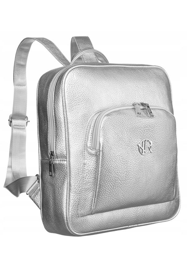 ROVICKY - Plecak miejski Rovicky R-PL-29601 srebrny. Kolor: srebrny. Materiał: skóra ekologiczna. Styl: elegancki