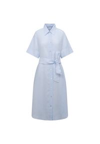 Seidensticker Sukienka koszulowa 60.134413 Niebieski Regular Fit. Kolor: niebieski. Materiał: len. Typ sukienki: koszulowe