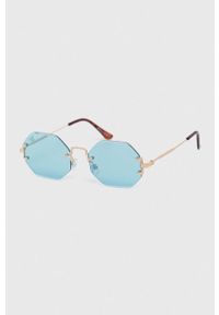 Jeepers Peepers okulary przeciwsłoneczne kolor złoty. Kolor: złoty. Wzór: geometria #1