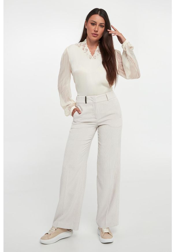 Twinset Milano - Bluzka damska z wiskozowej krepy TWINSET. Materiał: wiskoza