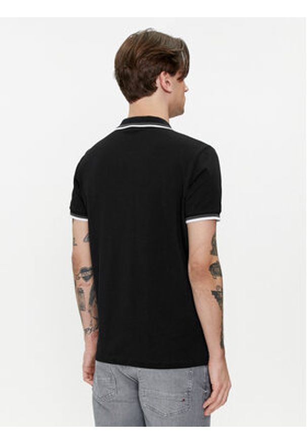 Geox Polo M4510Q T2649 F9000 Czarny Regular Fit. Typ kołnierza: polo. Kolor: czarny. Materiał: bawełna