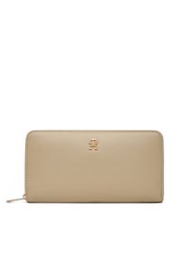 TOMMY HILFIGER - Tommy Hilfiger Duży Portfel Damski Th Icon Lrg Za AW0AW17744 Beżowy. Kolor: beżowy. Materiał: skóra