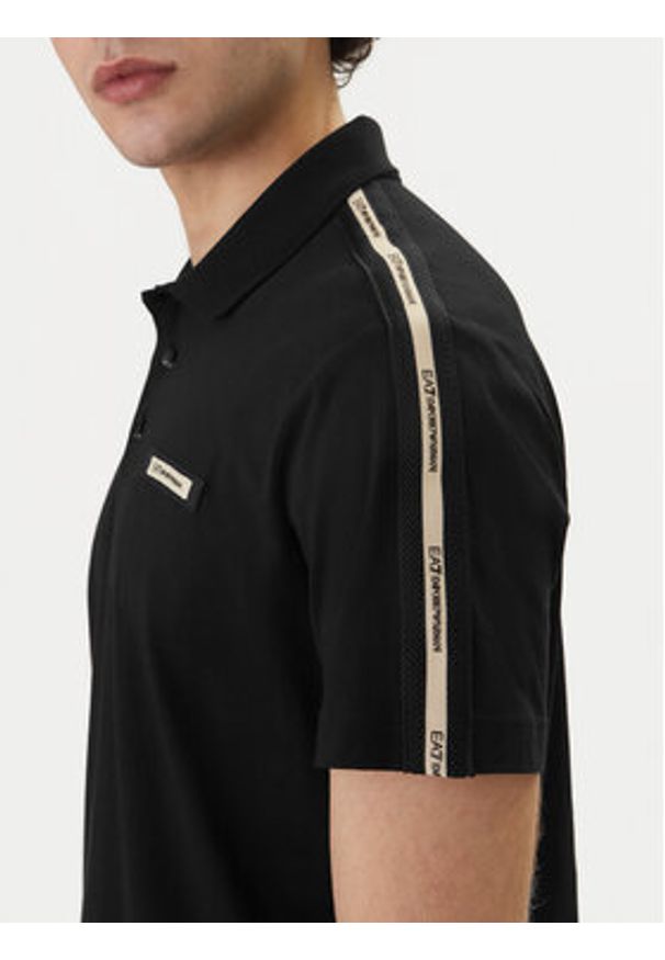 EA7 Emporio Armani Polo 7M001477 AF10375 UC001 Czarny Regular Fit. Typ kołnierza: polo. Kolor: czarny. Materiał: bawełna