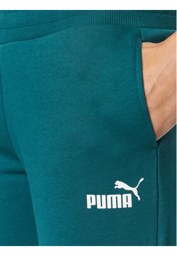 Puma Spodnie dresowe Ess+ 676093 Zielony Regular Fit. Kolor: zielony. Materiał: bawełna