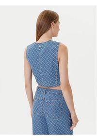 Morgan Kamizelka 252-COSHEL Niebieski Slim Fit. Kolor: niebieski. Materiał: jeans, bawełna