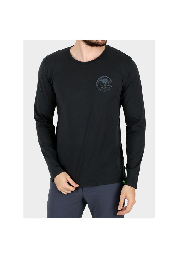 Fjällräven - Longsleeve męski Fjallraven Forever Nature Badge. Kolor: niebieski. Długość rękawa: długi rękaw