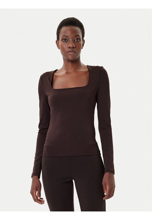 Vero Moda Bluzka Million 10334613 Brązowy Regular Fit. Kolor: brązowy. Materiał: syntetyk