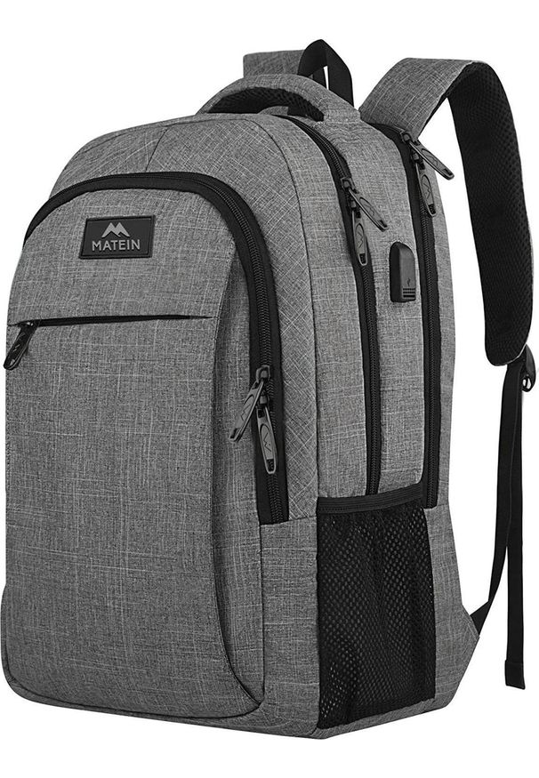 Plecak Matein podróżny miejski na laptopa 17,3, kolor szary, 48x35x20 cm. Kolor: szary